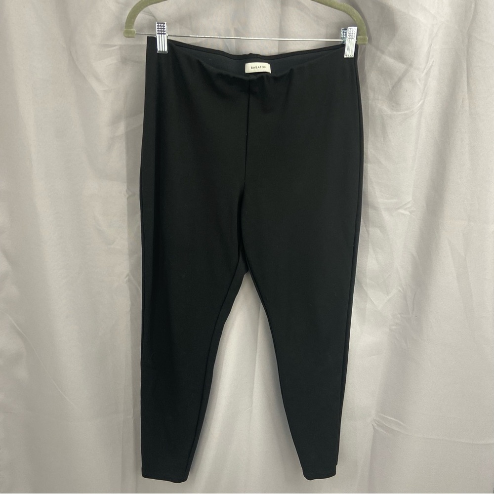 Aritzia Babaton Black Knit Pull On Ankle Pants‎ Size Large